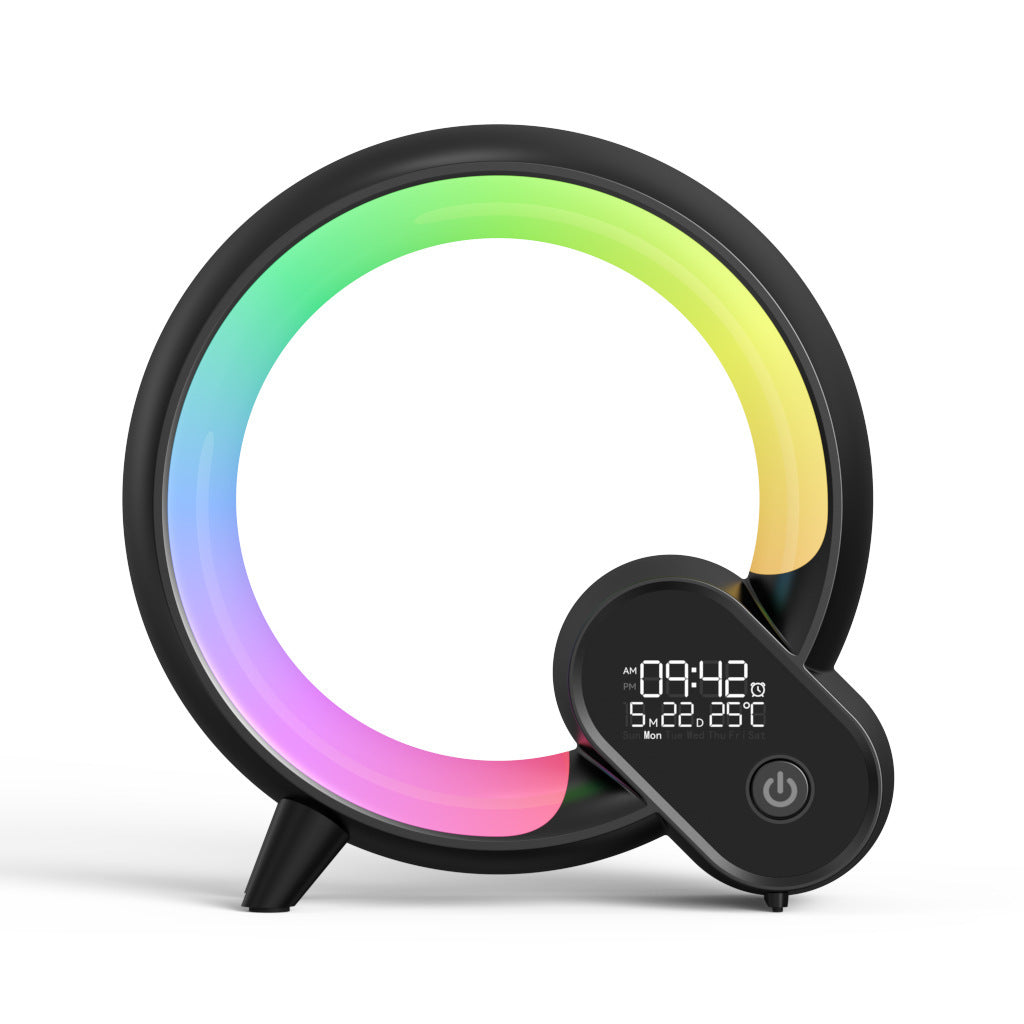 Creative Q Light Analog Sunrise Digital Display Alarm Clock Bluetooth Audio Intelligent Wake-up Q Colorful Atmosphere Light - EverythingWhatYouWant