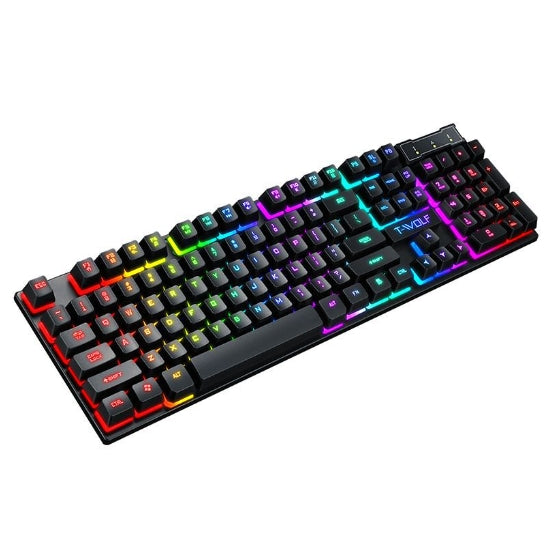 RGB mechanical gaming keyboard with 104 anti-ghosting keys and customizable RGB backlighting