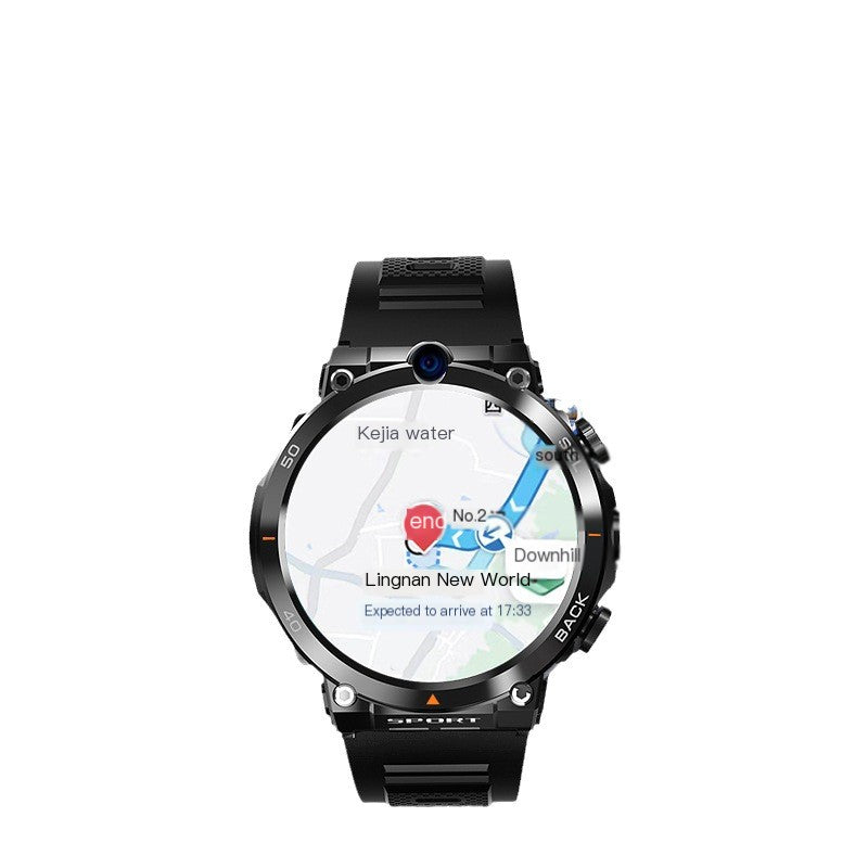 H10 Smart Watch with round screen, dual camera, silicone band, and health monitoring features