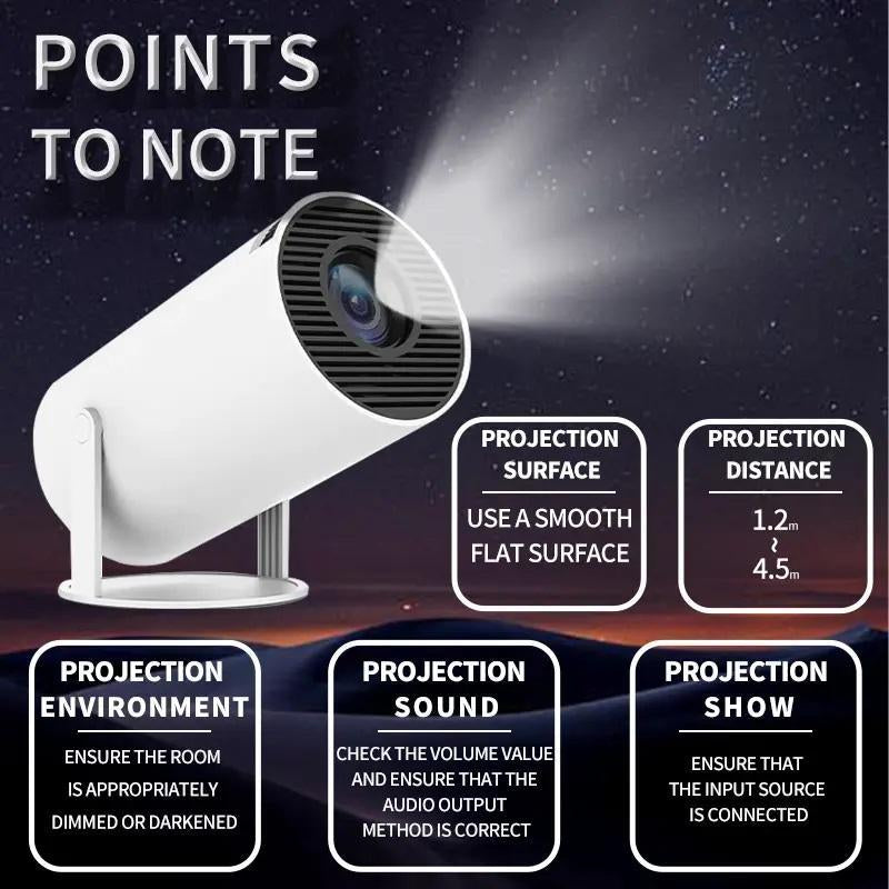 Mobile Cinema Projector: Bluetooth & Wifi, Remote Included