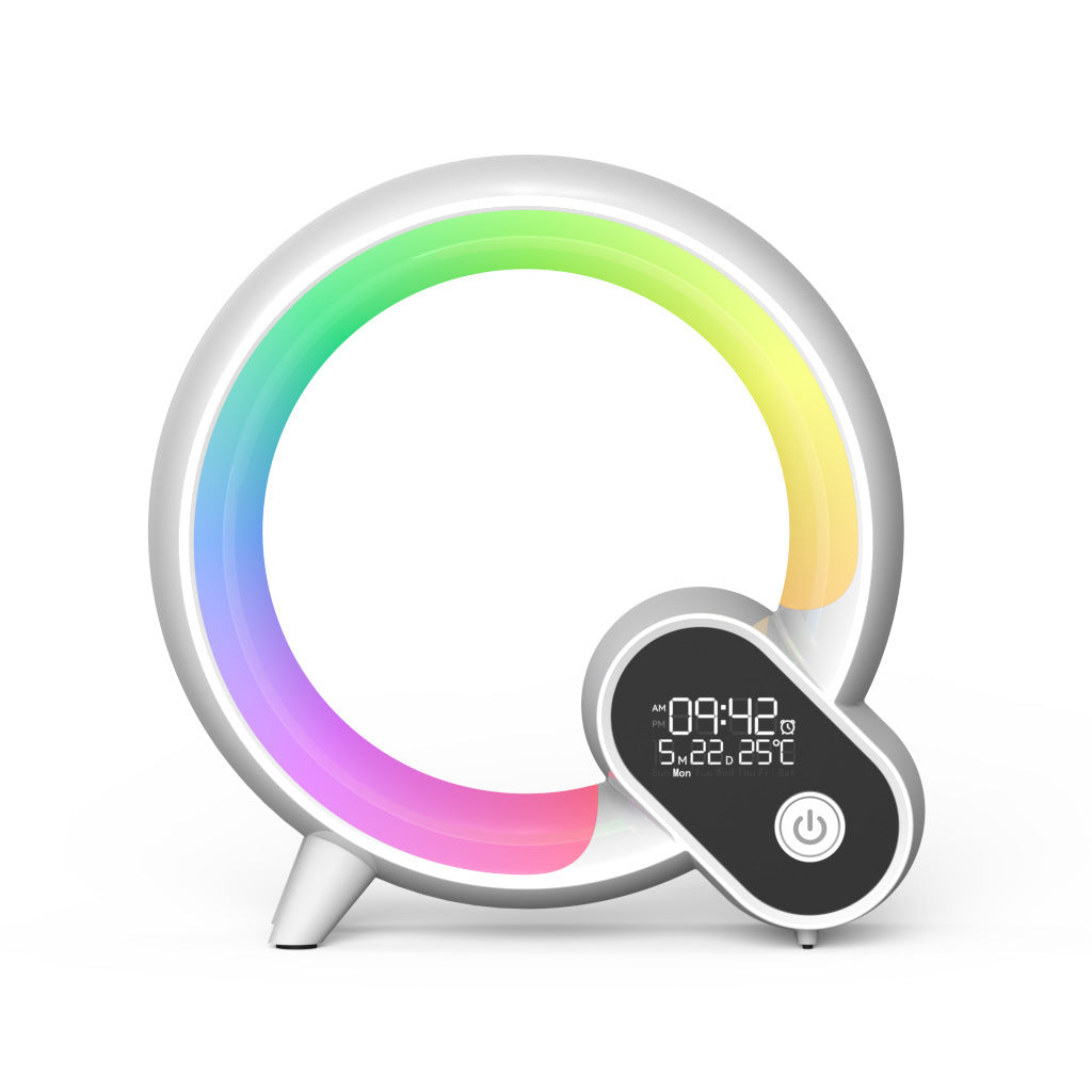 Creative Q Light Analog Sunrise Digital Display Alarm Clock Bluetooth Audio Intelligent Wake-up Q Colorful Atmosphere Light - EverythingWhatYouWant