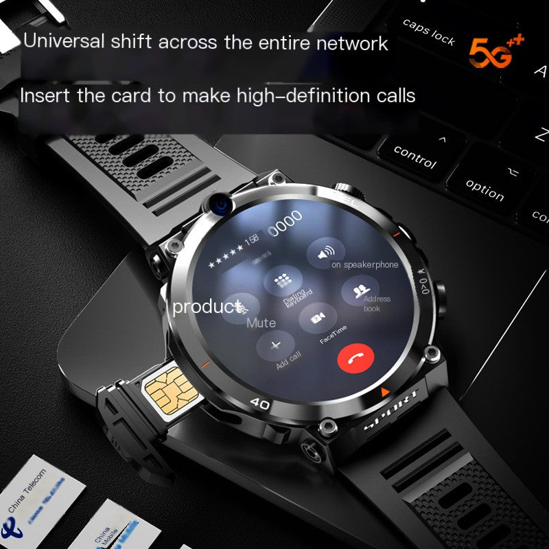 H10 Smart Watch with round screen, dual camera, silicone band, and health monitoring features