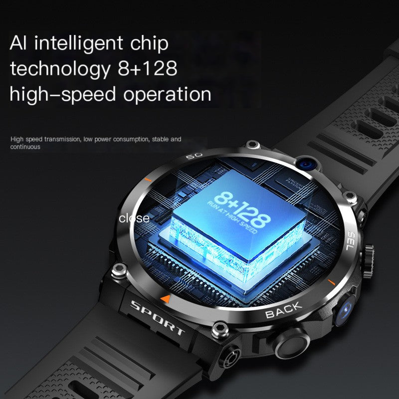 H10 Smart Watch with dual camera, gaming features, health monitoring, and silicone band