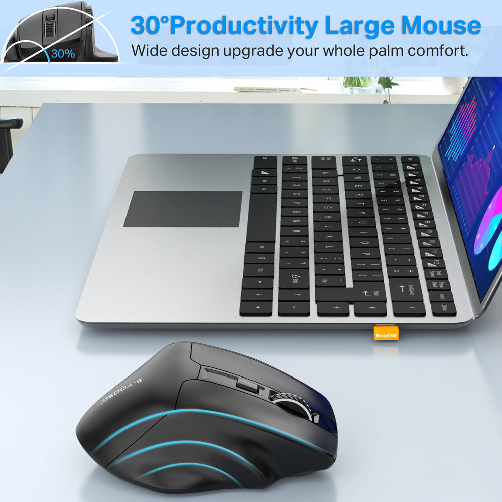 E-element X-31 black wireless mouse with ergonomic design for office and gaming use