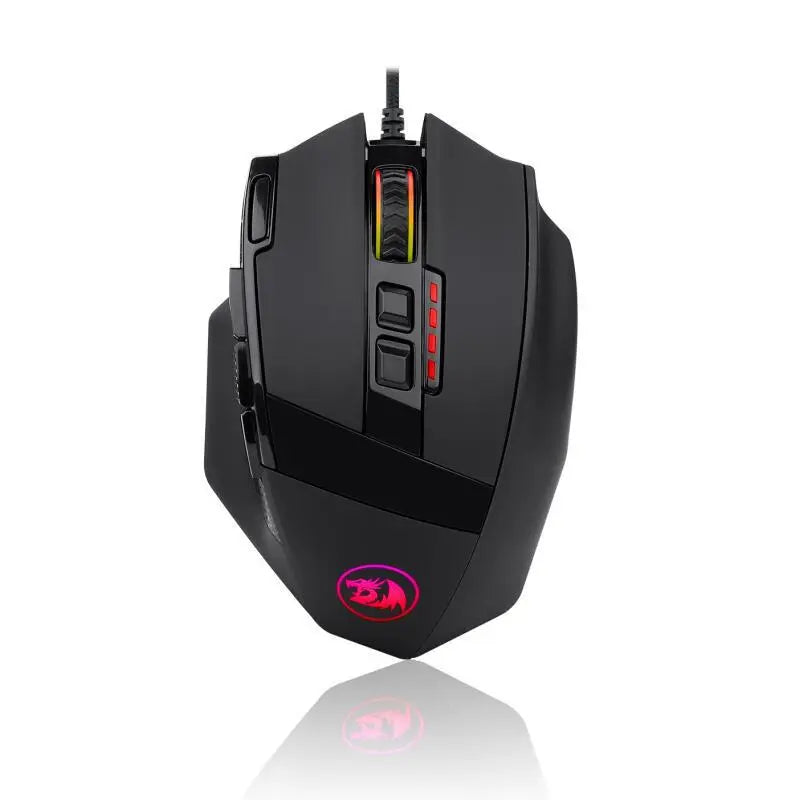 Redragon Red Dragon M801P gaming mouse with wired and wireless modes, customizable RGB lighting, and ergonomic design