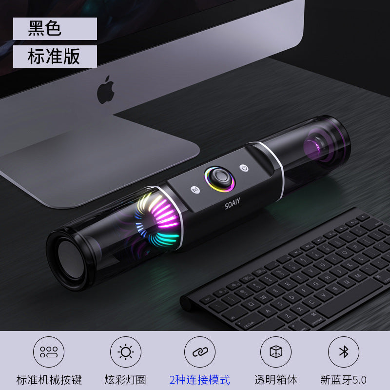 索爱SH19 Gaming Computer Speaker Bluetooth desktop speakers with high bass and 20W output in black and red colors