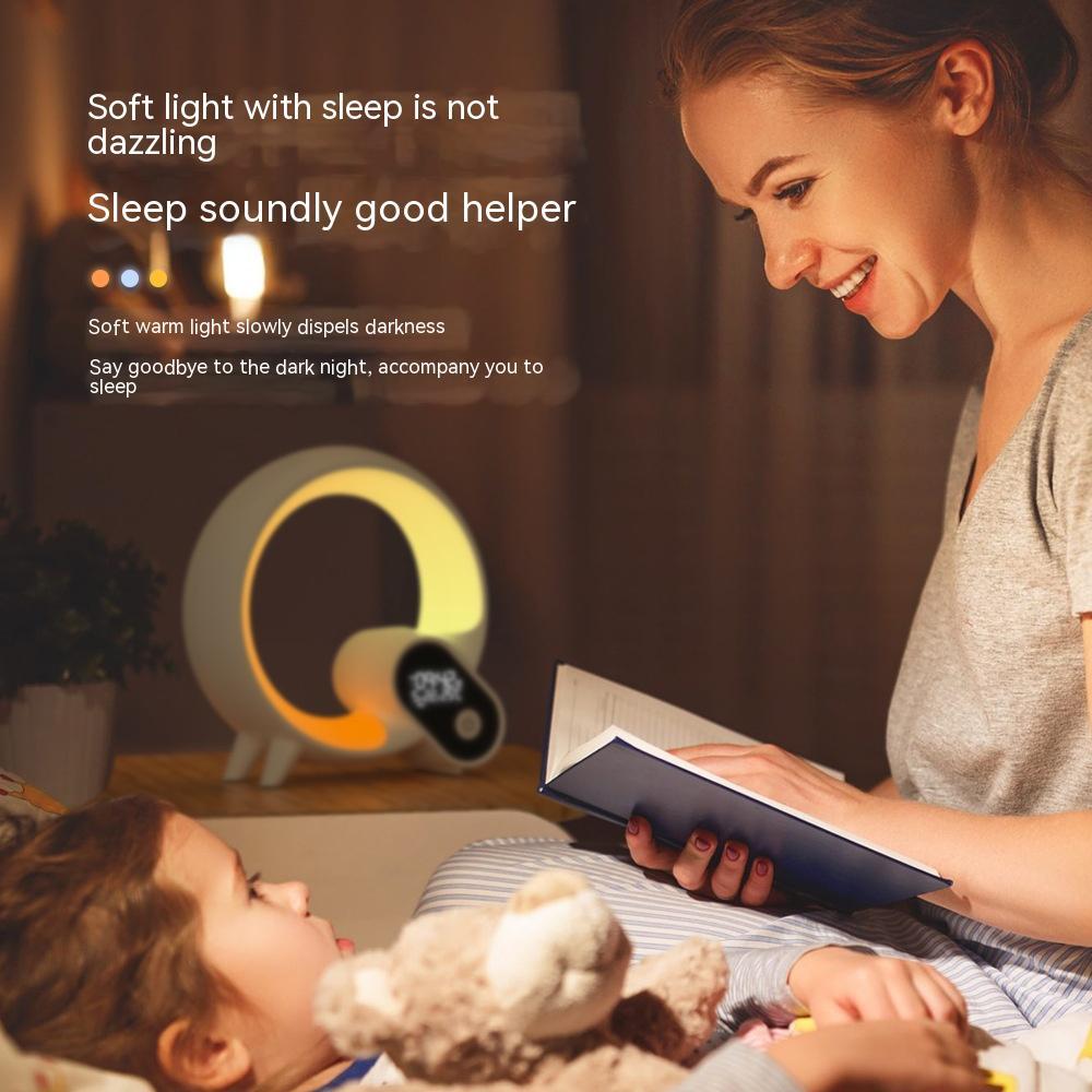 Creative Q Light Analog Sunrise Digital Display Alarm Clock Bluetooth Audio Intelligent Wake-up Q Colorful Atmosphere Light - EverythingWhatYouWant