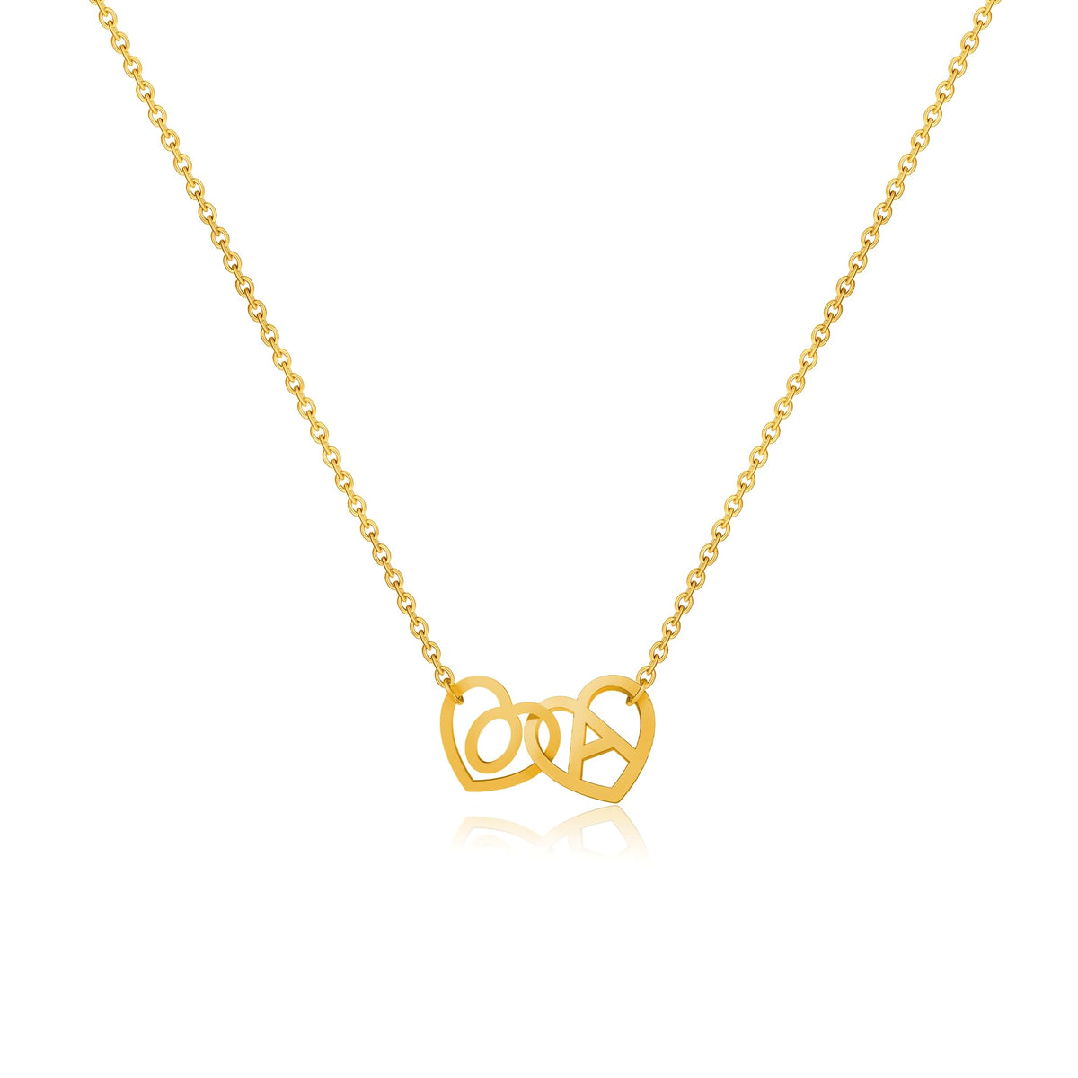 Chic Heart Initial Necklace - Elegant Gold Letter Pendant