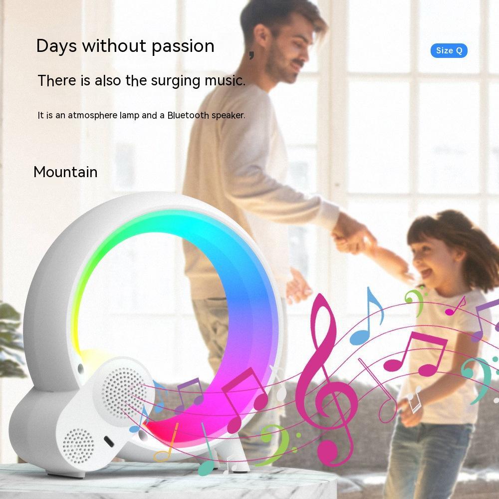 Creative Q Light Analog Sunrise Digital Display Alarm Clock Bluetooth Audio Intelligent Wake-up Q Colorful Atmosphere Light - EverythingWhatYouWant