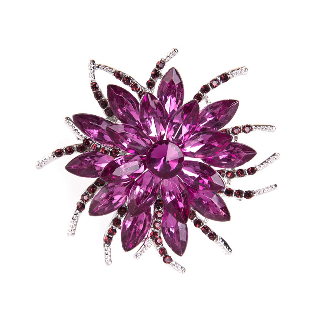 Elegant Sunflower Rhinestone Pin