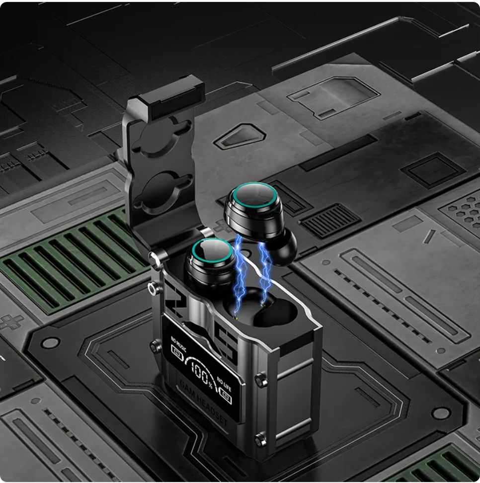 Futuristic Metal Capsule Gaming Earbuds - EverythingWhatYouWant